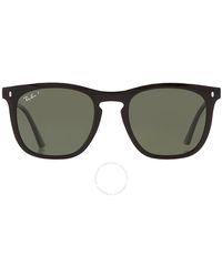 Ray-Ban - Polarized Green Square Sunglasses Rb2210 901/58 53 - Lyst