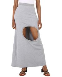 Burberry - Melange Stretch Silk Jersey Step-through Skirt - Lyst
