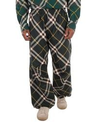 Burberry - Wide-Leg Checked Trousers - Lyst