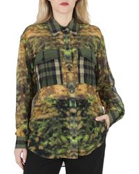 Burberry - Dark Fern Ferne Check Camouflage Shirt - Lyst