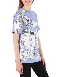 Moncler - Floral Print Cotton Crew Neck T-shirt - Lyst