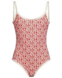 Moncler - Logo Print Swimsuit - Lyst