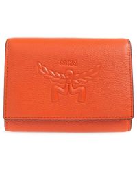 MCM - Embossed Logo Small Himmel Trifold Wallet - Lyst