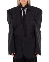 Balenciaga - Ladies Anthracite Cut Away Boxy Blazer, Brand Size 1 - Lyst