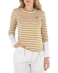 Comme des Garçons - Cdg Play Horizontal-Stripe Heart Emblem Long-Sleeve T-Shirt - Lyst