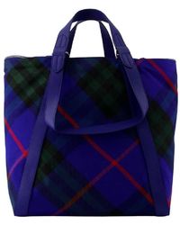 Burberry - Check Print Adjustable Shoulder Straps Tote Bag - Lyst