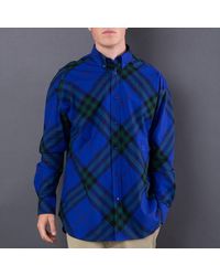 Burberry - Vintage-Check Patterned Button-Up Cotton Shirt - Lyst