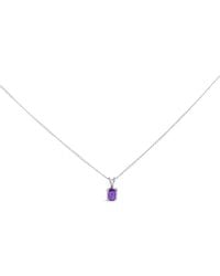Haus of Brilliance - 14K 6X4Mm Oval Shaped Amethyst Solitaire Pendant Necklace - Lyst