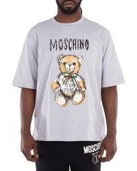 Moschino - Teddy Bear Logo Print Cotton T-Shirt - Lyst
