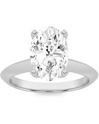 Mure And Co - 1Ctw Oval Shaped Lab Grown Diamond (F/Vs) Knife Edge Shank Solitaire Engagement Ring - Lyst