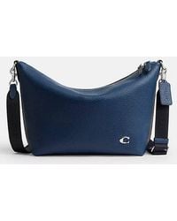 COACH - Top Zip Pebbled Leather Messenger Bag - Lyst
