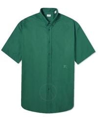Burberry - Cotton Oxford Ekd-Logo Embroidered Shirt - Lyst
