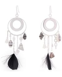 Tory Burch - Natural Feather Galaxy Hoop Earring - Lyst