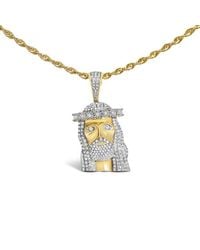Haus of Brilliance - 10K 1 1/3 Cttw Diamond Studded Jesus Pendant Necklace - Lyst