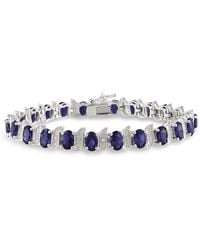 Amour - 13 1/5 Ct Tgw Created Sapphire And Diamond S-Link Bracelet - Lyst