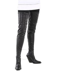 Burberry - Stretch Leather Over-the-knee Boots - Lyst