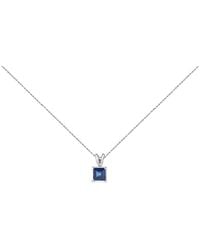 Haus of Brilliance - 14K 5X5 Mm Square Shaped Sapphire Solitaire Pendant Necklace - Lyst