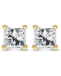 Haus of Brilliance - 14K 1/2 Cttw Princess Cut Diamond Solitaire Stud Earrings With Screwbacks (I-J Color, Si2-I1 Clarity) - Lyst