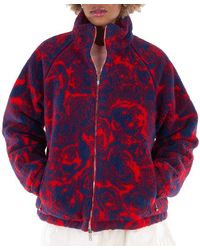 Burberry - Rose-Print Fleece Reversible Jacket, Brand Size 12 (Us - Lyst