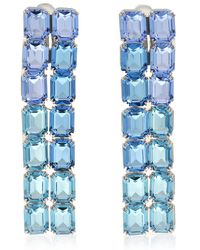 Swarovski - Rhodium Plated Millenia Octagon Long Clip Earrings - Lyst