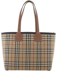 Burberry - Medium London Check-pattern Tote Bag - Lyst