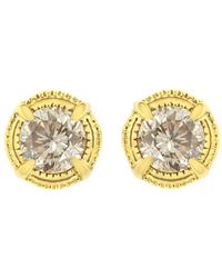 Haus of Brilliance - 14k Yellow Gold Plated .925 Sterling Silver 1/3 Cttw Diamond Modern 4-prong Solitaire Milgrain Stud Earrings - Lyst