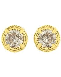 Haus of Brilliance - 14k Yellow Gold Plated .925 Sterling Silver 1/3 Cttw Diamond Modern 4-prong Solitaire Milgrain Stud Earrings - Lyst