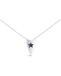 Haus of Brilliance - 925 Sterling Diamond Heart With Star Pendant Necklace - Lyst