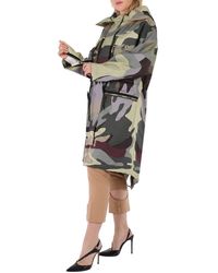 Burberry - Sage Green Single-breasted Camouflage-print Cotton Parka - Lyst