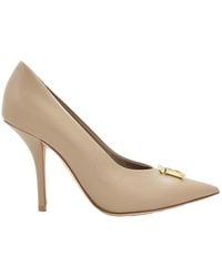 Burberry - Ezra 100 Monogram Motif Leather Pumps - Lyst