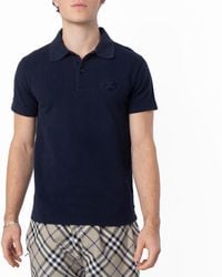 Burberry - Ekd-Embroidered Short Sleeved Cotton Polo Shirt - Lyst
