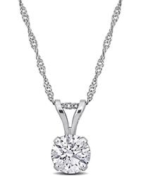 Created Forever - 1Ct Tw Lab-Grown Diamond Solitaire Pendant With Chain - Lyst