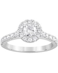 Brilliant Diamond - 14K 1 Cttw Lab Grown Diamond Halo Round Engagement Ring (G-H, Si1-Si2) - Lyst