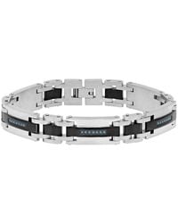 Robert Alton - 1/4Ctw Diamond Stainless Steel Two-Tone Link Bracelet - Lyst