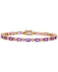 Amour - 7-1/5 Ct Tgw Oval-Cut Amethyst And Diamond Accent Tennis Bracelet - Lyst