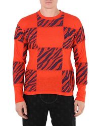 Roberto Cavalli - Zebra Check-jacquard Sweater - Lyst