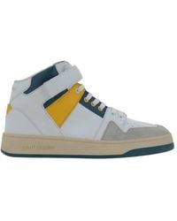 Saint Laurent - Lax Colour-Block Mid-Top Sneakers, Brand Size 40 Us - Lyst