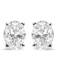 Haus of Brilliance - 14k White Gold 2.0 Cttw Prong Set Lab-grown Oval Diamond Solitaire Stud Earring - Lyst