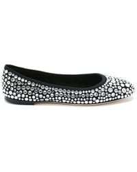 Giuseppe Zanotti - Ladies Amur Crystal Suede Ballerina Flats - Lyst
