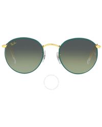 Ray-Ban - Round Metal Full Color Legend Vintage Green Gradient Blue Sunglasses Rb3447jm 9196bh 50 - Lyst