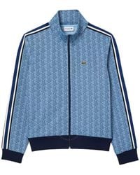 Lacoste - Monogram Zip-Up Sweatshirt, Brand Size 3 - Lyst