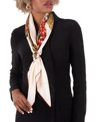 Ferragamo - Blackberry Print Silk Scarf - Lyst