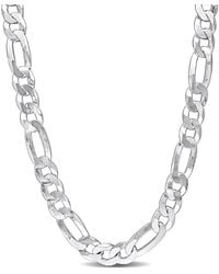 Amour - 12.3Mm Flat Figaro Chain Necklace - Lyst