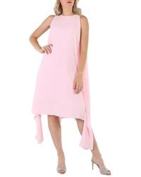 Burberry - Pale Candy Drape Detail Satin Crepe Shift Dress, Brand Size 4 (Us - Lyst