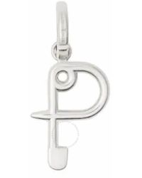Burberry - Silver Kilt Pin P Alphabet Charm - Lyst