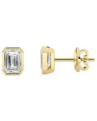 Mure And Co - 4Ctw Emerald Shaped Lab Grown Diamond (F/Vs) Stud Earrings - Lyst