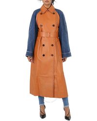 Chloé - Orange / Blue Double-breasted Trench Coat - Lyst