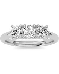 Mure And Co - 0.75Ctw Round Shaped Lab Grown Diamond (F/Vs) Three Stone Band Ring - Lyst