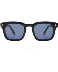 Tom Ford - Dax Polarized Blue Square Sunglasses Ft0751 01v 48 - Lyst