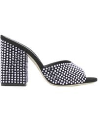Paris Texas - Onyx Holly Anja Crystal-Embellished Mules - Lyst